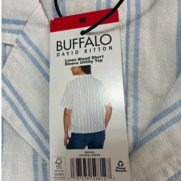 Linen Button Up, M - Picture 3 of 4